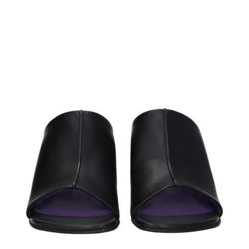 Stella McCartney Black Leather Stiletto Heels Sandals
